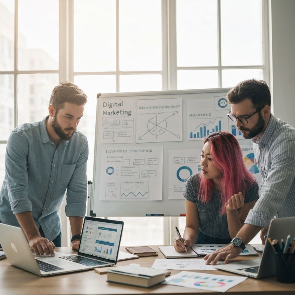 Equipe GrowUP trabalhando em projetos criativos